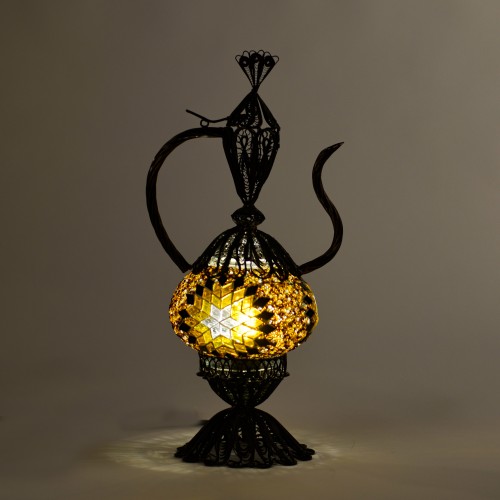 Authentic Filigree Pitcher Model Single Short Table Lamp Mosaic